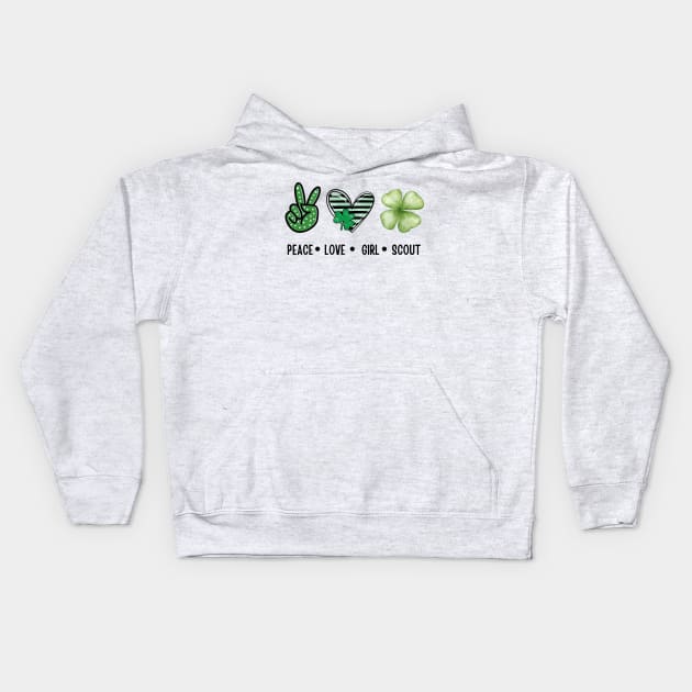 Peace Love Cookie Scout For Girls Bakery Cookie Season Kids Hoodie by Adam4you